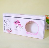 Boîte à vêtements laminée personnalisée pour femmes avec fenêtre imprimée boîte à tiroir d'emballage en carton pour sous-vêtements pliants avec fenêtre