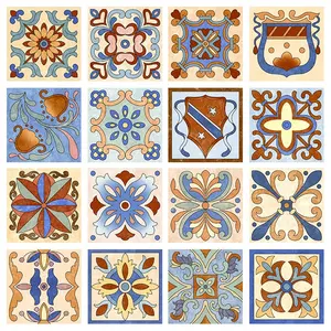 <span class=keywords><strong>Antico</strong></span> 8 inch Classic Dipinto A Mano Portoghese Cemento Effetto Decorativo Piastrelle di Ceramica 200x200 - Product Image 1
