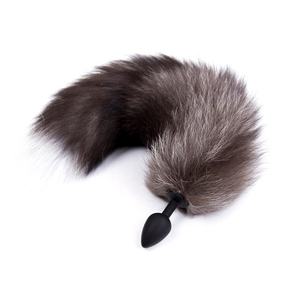 Vera pelliccia <span class=keywords><strong>coda</strong></span> di volpe <span class=keywords><strong>anale</strong></span> Plug adulto BDSM Bondage giocattolo del sesso con la <span class=keywords><strong>coda</strong></span> di silicone per il calcio Plug - Product Image 1