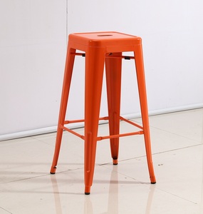 Kursi Bar tinggi besi kursi industri <span class=keywords><strong>Vintage</strong></span> bangku Bar logam dapat ditumpuk - Product Image 3