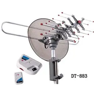 Remote Controlled Amplified VHF UHF Outdoor HDTV TV Antenna 360 Rotation