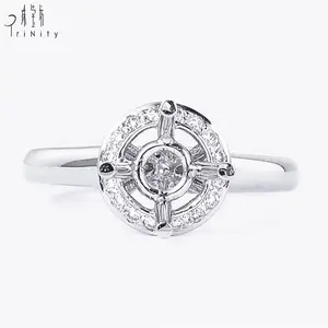 Fashion 18K Gold Wedding Ring Solitaire Engagement Ring Setting Without Center Stone For Women