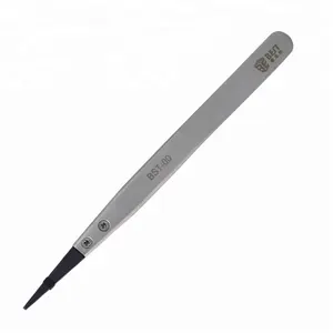 BESTOOL BST-00 High quality 302 stainless steel rubber diamond tipped tweezers with fine point changeable tips