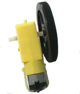 Rueda de neumático de plástico Robot inteligente para coche, Motor de engranaje DC 3-6V para Robot