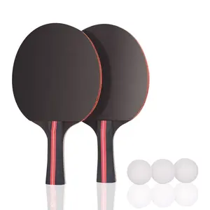 Профессиональная плоская ракетка для пинг-повышения квалификации ракетка для настольного тенниса с чехлом для переноски, 7 слоев деревянный лезвие с длинной ручкой