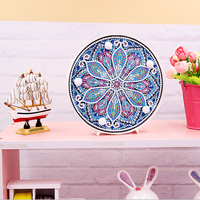 2019 bleu lotus Led diamant lampe peinture kits cadeaux dans le salon décor ZXD021