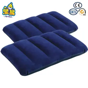 Wholesale prompt outdoor recreation portable PVC Inflatable Square Flocking Travel Pillow