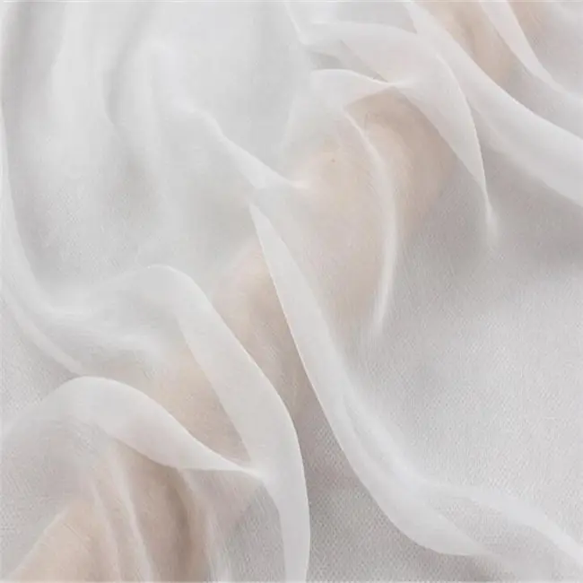 Top Quality Wholesale Organic Silk Crinkle Chiffon Fabric Crepe for Dress Shawl Shirt Pants Scarves