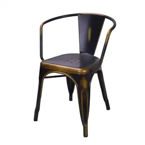 Chaise en cuivre bon marché d'occasion, style vintage français, style industriel, salle à manger, jardin, extérieur, cadre, <span class=keywords><strong>restaurant</strong></span>, salle à manger, meubles en fer - Product Image 1