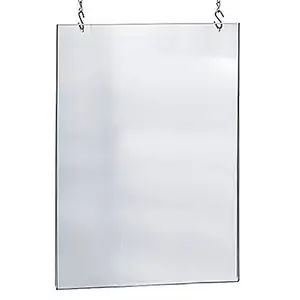 Ceiling Hanging Frameless Clear Acrylic Poster Frame With Hooks