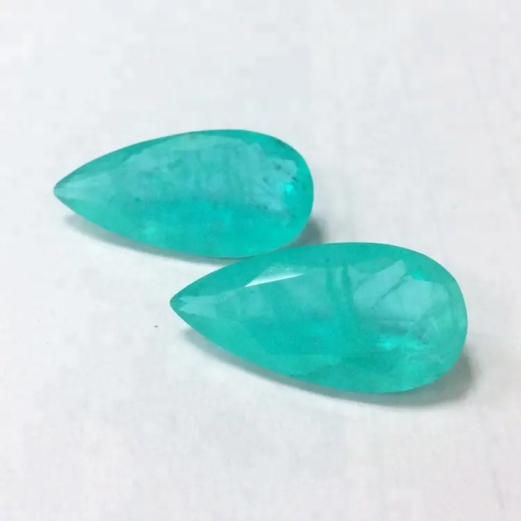 Kristall quarz facettiertes Labor Erstellt Paraiba Green Turmaline Doublet Loose Jewelry Edelstein