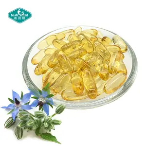 Nutrifirst Suplementos femeninos Vegetariano No GMO GLA Omega 369 Aceite de borraja refinado 500mg 1000mg Gelatina o gel blando vegano - Product Image 1