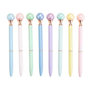 Stylo personnalisé avec perle sur le dessus, pour femme, accessoire de mode féminin, cadeau pour fille, Logo personnalisé,