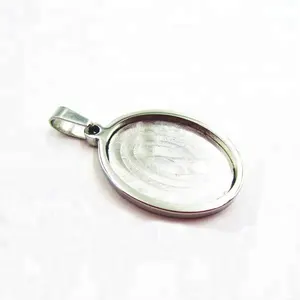 Fit 28*22ミリメートルSilverオーバルCameo Cabochon Base Setting Pendants空のトレイペンダントベースアクセサリー; NickleとLead送料カボション