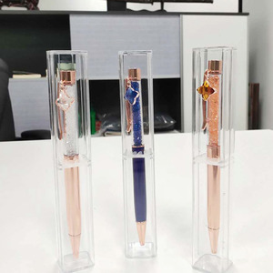 Hộp bút trong suốt bút bốn lá pha lê Quà tặng đám cưới kỷ niệm sinh nhật Quà Tặng Bút kim loại pha lê - Product Image 2