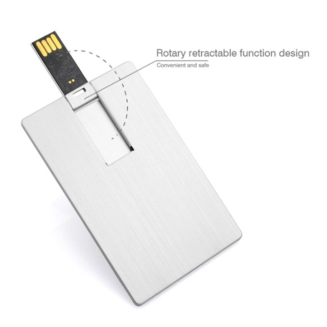USB Flash Drive 16GB 16G Metal Credit Card Shape USB 2.0 Pendrive Flash Memory Stick Pen Drive Disk