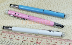 Mini <span class=keywords><strong>penna</strong></span> Touch con punta in gomma morbida 4 in1 con <span class=keywords><strong>penna</strong></span> stilo per Pad per <span class=keywords><strong>telefono</strong></span> cellulare con luce puntatore Laser - Product Image 5