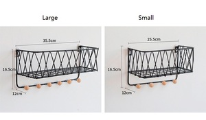 Moderne nordique blanc lot de 2 fil métallique étagère murale <span class=keywords><strong>lit</strong></span> étagères flottantes pour meubles de salon décoration de la maison - Product Image 5