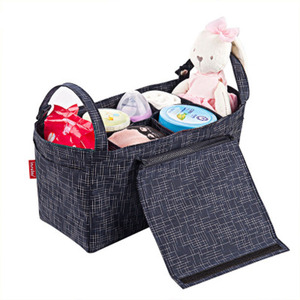 Pañal de bebé personalizado patrón Caddy bolsa con tapa, colgante de fieltro bebé saco de dormir cochecito Caddy - Product Image 3