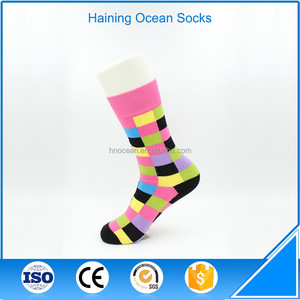 Coloré rayé <span class=keywords><strong>treillis</strong></span> en vrac coton hommes d'affaires chaussettes - Product Image 4
