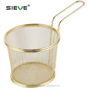Food <strong>Table</strong> Serving Wire <strong>Basket</strong> Handheld Mini Fry <strong>Basket</strong> Silver Stainless Steel Fryer French <strong>Baskets</strong> - Product Image 3