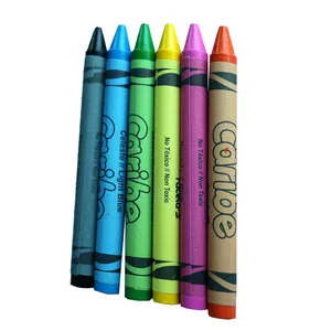 热卖12 pcs蜡笔新设计彩盒无毒蜡笔88 * 8毫米蜡笔