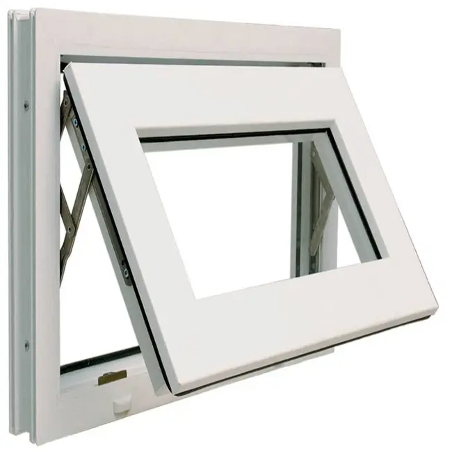 UPVC Wooden Colour Top Hung Push out Windows