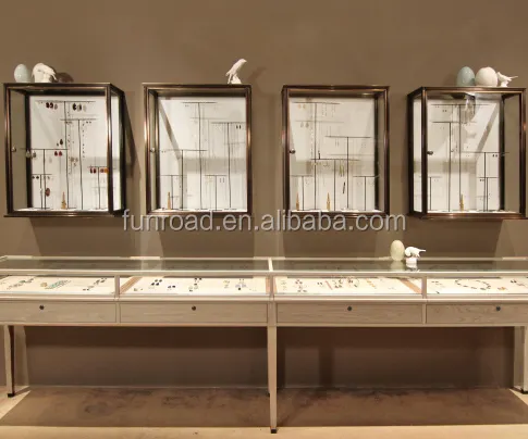 Shenzhen Funroad Display High End Fancy Sieraden Showcase Display Teller/Vitrinekast Voor Sieraden