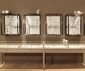 Shenzhen funroad Pantalla de lujo de gama alta de escaparate de la exhibición/contador del Gabinete de exhibición de la joyería