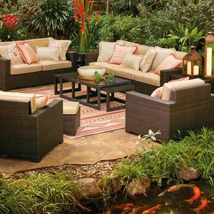 Hot Sale Hochwertige klassische Gartenmöbel Synthetische Rattan Outdoor Sofa Set