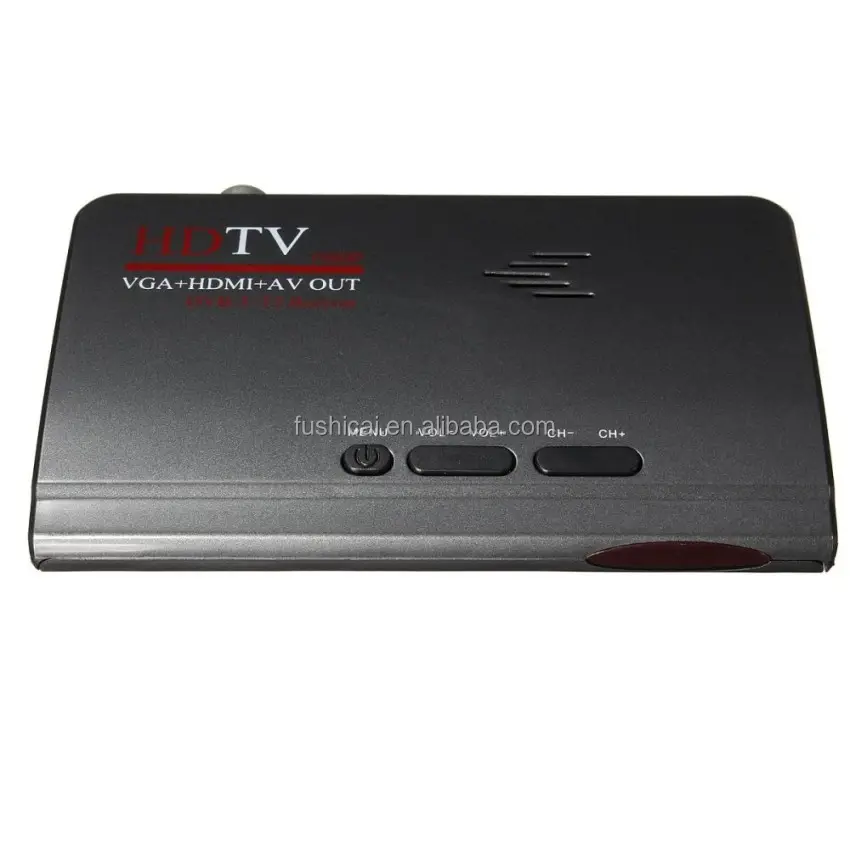 Portable HDTV 1080P Récepteur Tuner DVB-T/DVB-T2 Décodeur <span class=keywords><strong>TV</strong></span> numérique Terrestre <span class=keywords><strong>VGA</strong></span>/AV pour LCD/CRT Moniteur PC