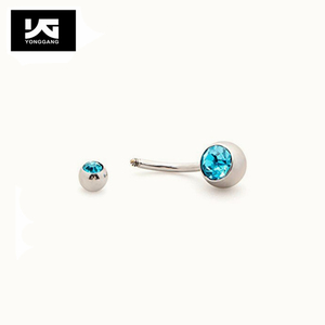 Piercing para el ombligo, anillo de acero inoxidable, varios colores, cristal, barra, botón, Sexy - Product Image 5
