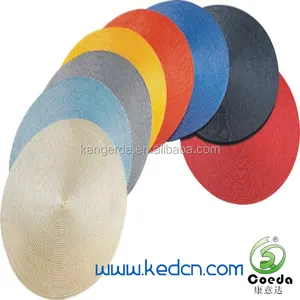 Woven Straw Placemat Plastic Round Sustainable Mats & Pads Plastic Disposable Placemat for Home Table Decoration