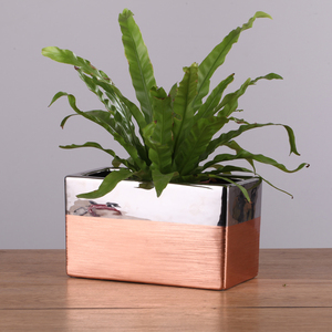 Gorgeous Design Silver Gold Plating <strong>Rectangle</strong> Wedding Decoration Ceramic Large Wholesale <strong>Plant</strong> <strong>Pots</strong> - Product Image 2