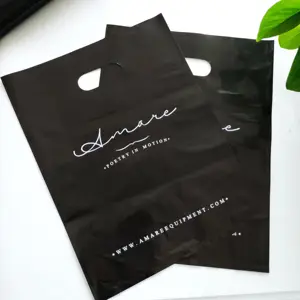 2019 New Style Recyclable custom Die Cut Handle PE Plastic Bags for clothing With Own Logo