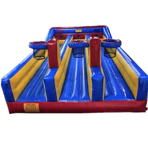 PVC 2 Or 3 Men Air Racing Track Competitive Challenge Race Game Equipment Inflatable Bungee Run