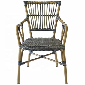 Meubles de restaurant Patio extérieur en osier aluminium café chaises de jardin <span class=keywords><strong>rotin</strong></span> bistro fauteuils - Product Image 2