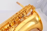 Wholesale Professional Musical Instrument Yellow Brass Made Gold Lacquer Baritone Saxophone