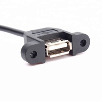 Cable de Panel de Montaje Mini USB Macho de 5 Pines a USB 2.0 Hembra para Cámaras y Computadoras