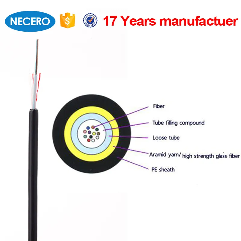 8 núcleo unitube não metálico micro cabo de fibra óptica