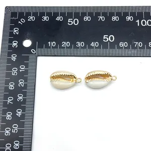 Sea Cowrie Shell Mặt Dây Chuyền Vỏ Xoắn Ốc Với Vàng Mạ Điện Cho Mặt Dây Chuyền Làm Trang Sức Bãi Biển