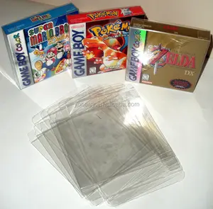 Ücretsiz örnekleri crystal clear PET kılıf Nintendo game boy kutusu koruyucular