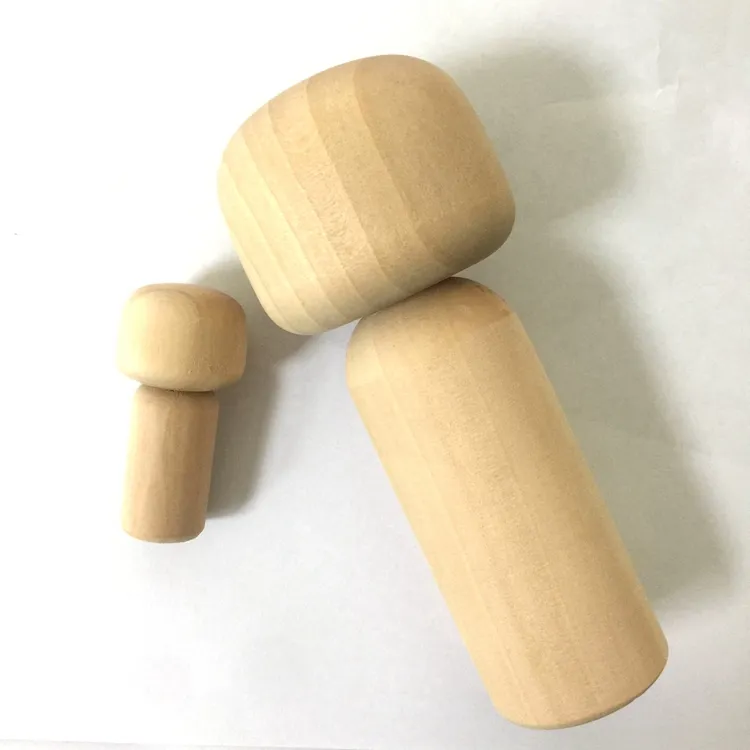 Decoratieve Diy Art Craft 5.6 Inch Unfinished Hout Peg Poppen