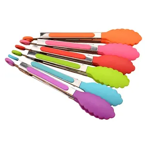 2018 Hot Sale Stainless Steel silicone Food Tong for Kitchen 8inch