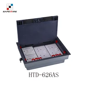 Safewire HTD-626-86 3 4 compartment 1 2 gang switch socket 115mm 100mm 90mm depth Raised floorbox screed floorbox