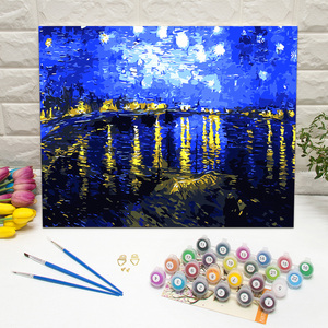 Kits de peinture par numéros star <span class=keywords><strong>Night</strong></span> Over the <span class=keywords><strong>Rhone</strong></span> de <span class=keywords><strong>van</strong></span> <span class=keywords><strong>gogh</strong></span>, œuvres d'art encadrées - Product Image 1
