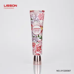 D22 Luxe oeil crème cc crème fondation cosmétiques tube d'emballage fait sur commande avec or rose bouchon à vis