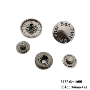 Boutons à pression métalliques personnalisés en quatre parties avec logo gravé en métal gunmetal pour la décoration - Product Image 3