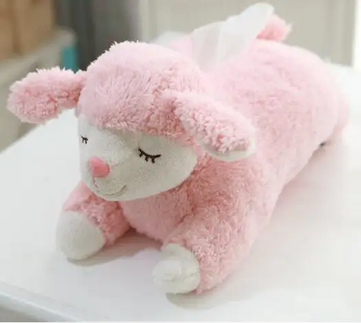 40cm Cute Plush Sheep Lamb Tissue box Toy/ Stuffed Sheep Tissue Box Case/ plushLamb Paper Holder Home Shop Office Car Decoration