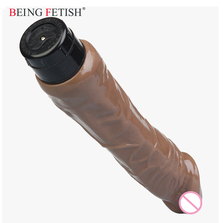 9 Pouce Super Simulation Vibrateur Gode Réaliste Étanche Vibrant Sex Toy En Chair